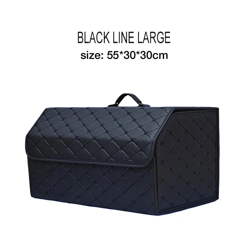 Large Quilted Car Trunk Organizer – Black
