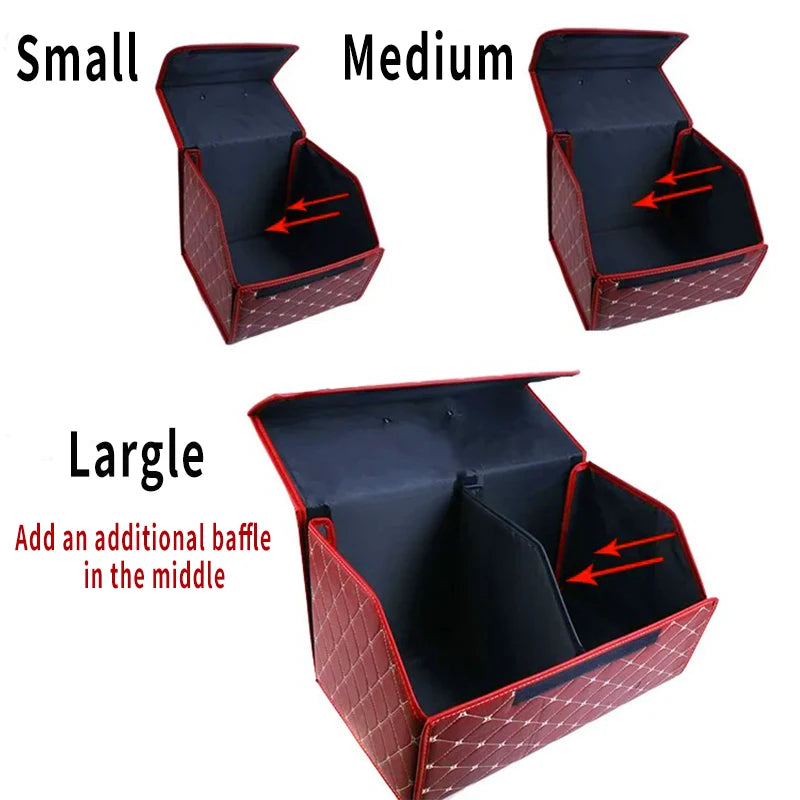 Large Quilted Car Trunk Organizer – Black