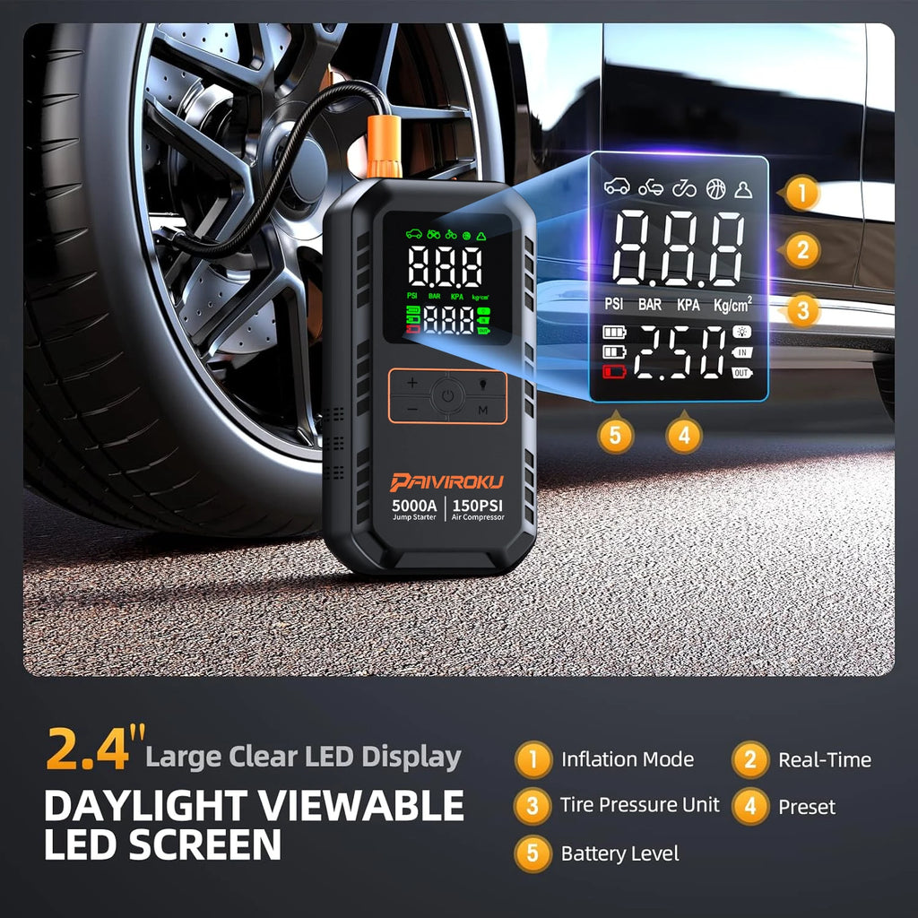 4-in-1 Jump Starter & Tire Inflator – DriveNova Auto Store