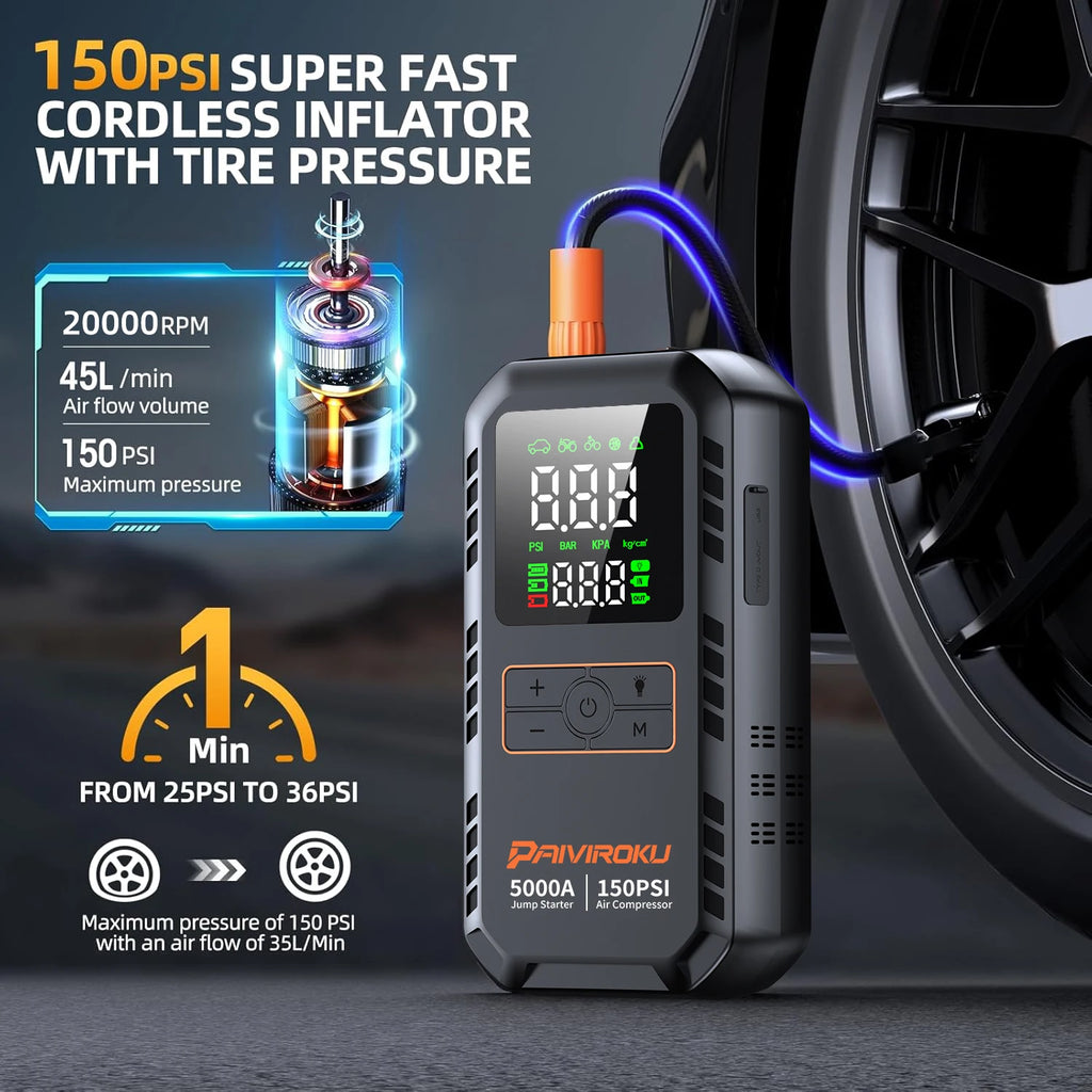 4-in-1 Jump Starter & Tire Inflator – DriveNova Auto Store