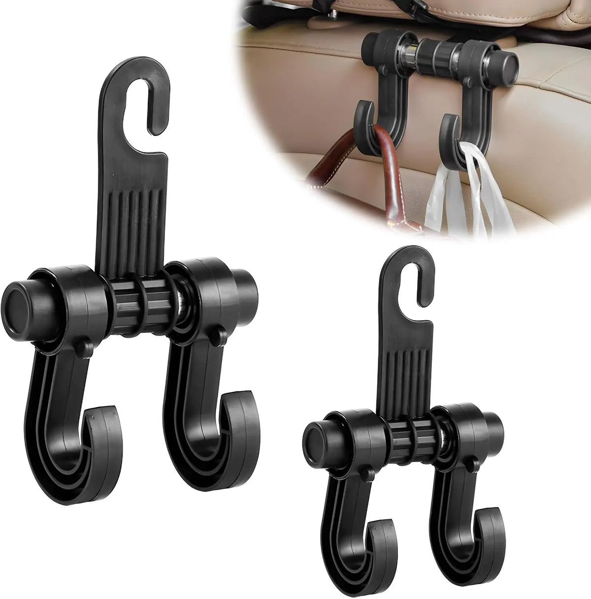 4-Pack Car Headrest Hooks