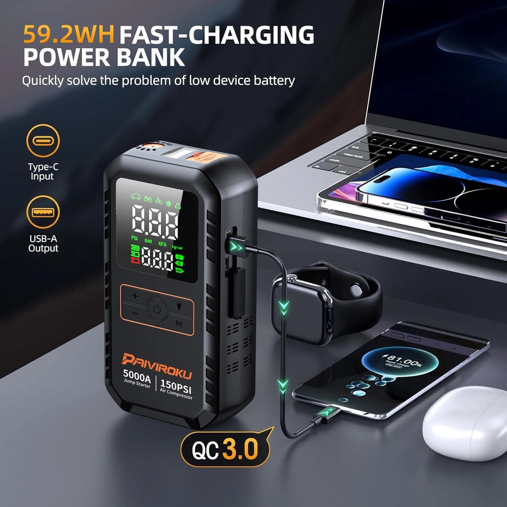 4-in-1 Jump Starter & Tire Inflator – DriveNova Auto Store